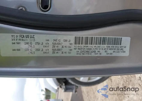 2016 Dodge Journey Se z USA, uszkodzony, nr VIN 3C4PDCAB0GT162499